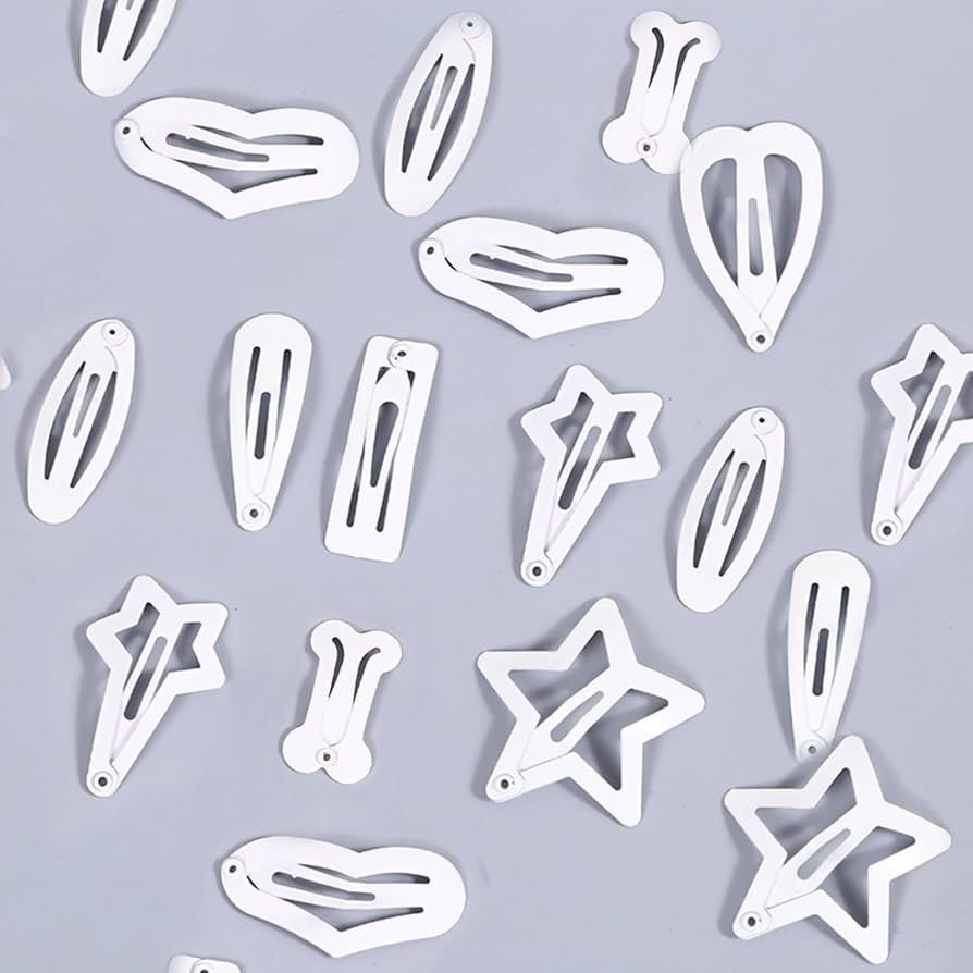 Amazon | ヘアピン 100個セット さまざまな形 かわいい 白い DIY